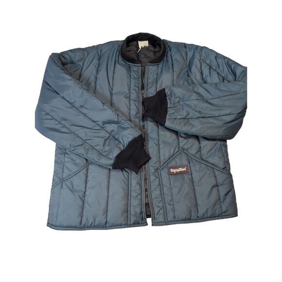 VINTAGE Refrigiwear Jacket Men's L Blue Insulated Full Zip Work Made in USA - Picture 1 of 5